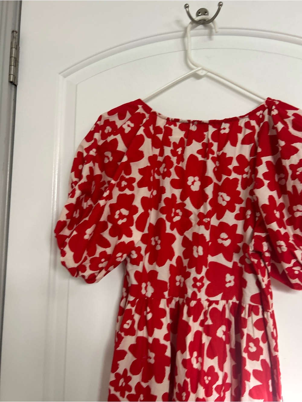 Zara Printed Poplin Floral Maxi Dress Red Size S bloggers fav coastal boho chic - Picture 12 of 15